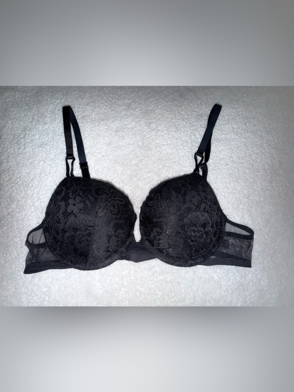 Victorias Secret Bombshell Black Lace Push-Up Bra -Approx Size 32 A
